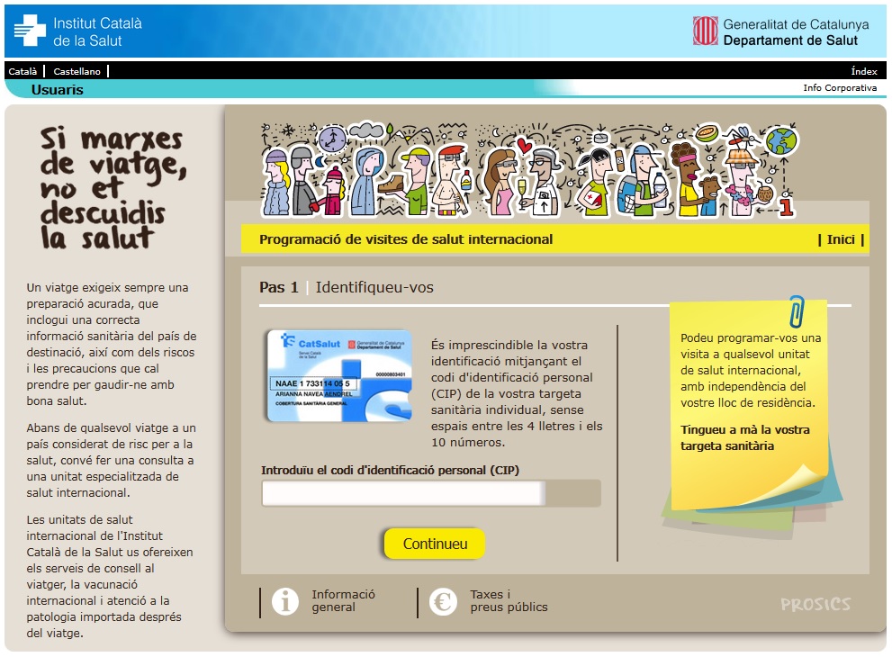 Clica per accedir al web de programació de visites de salut internacional